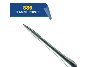 889 - Fraise diamantée FG flamme pointe 314 008 Fin (bte de 25)