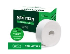 Papier toilette Maxi Titan 320m - 2 plis - blanc (6 rouleaux)