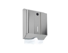 Distributeur mural pour essuie-mains - métal blanc ou inox