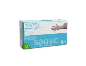 Gants latex sans poudre Sensitive Sanyc